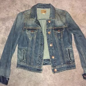 American eagle small studded jean jacket
